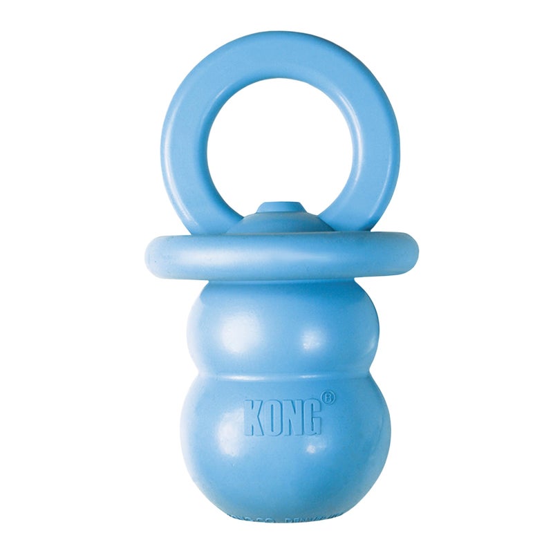 KONG Puppy Binkie - Pacifier Dog Toy for Puppies - Stuffable Treat Chew Toy for Treats - Durable Natural Rubber for Teething Puppy - for Medium Puppies - Blue - Image 1